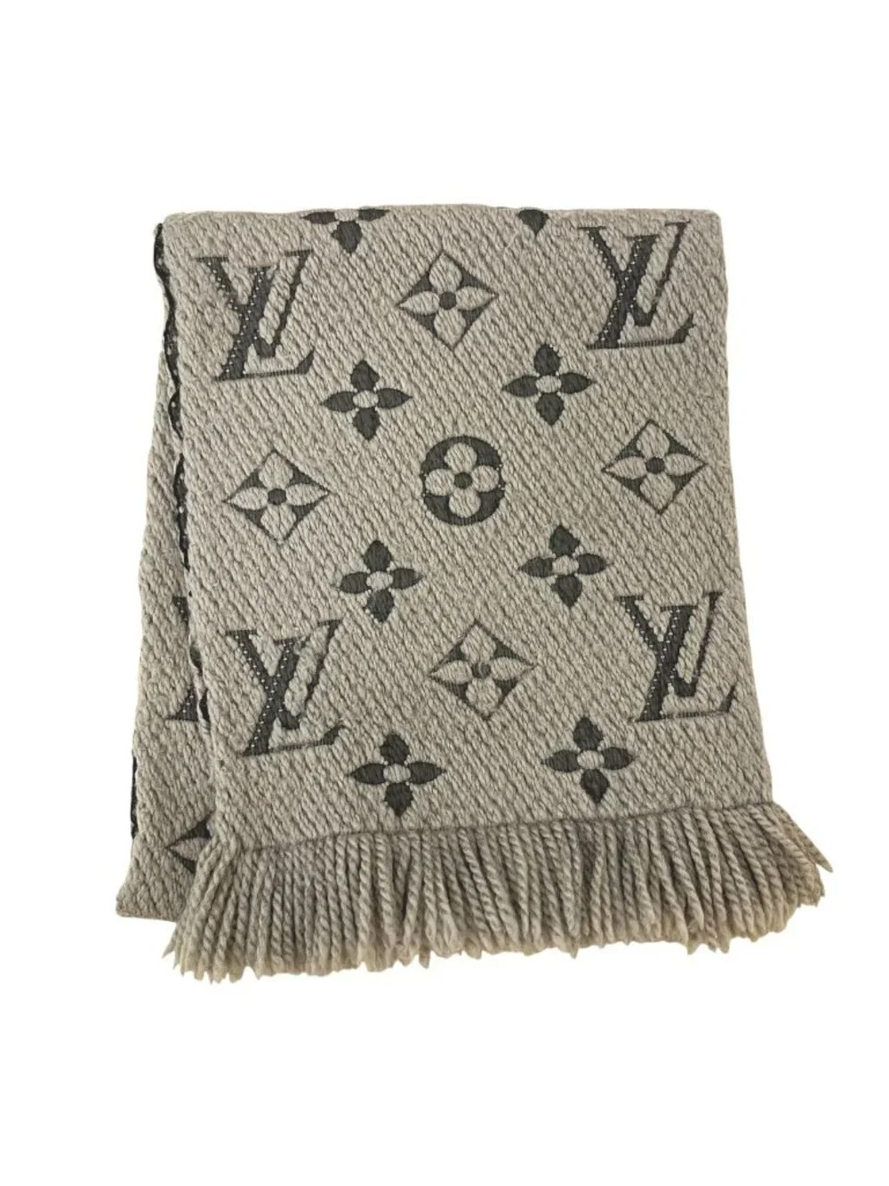 Louis Vuitton Echarpe Logo Mania Monogram Scarf Wool Silk